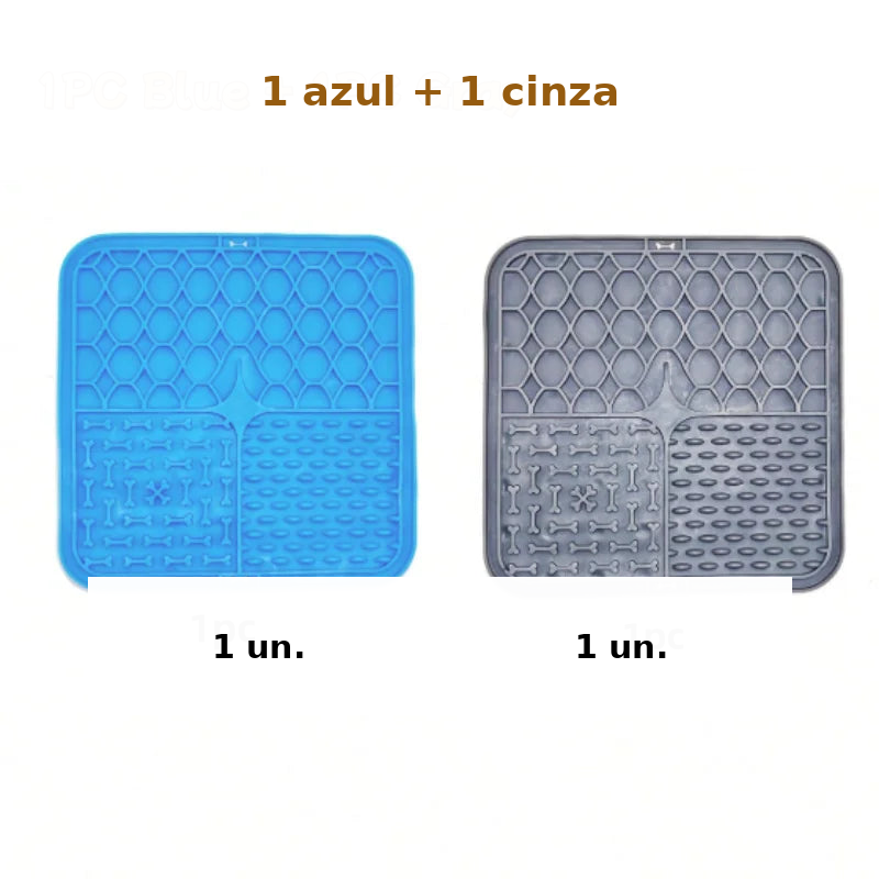 Tapete de Lamber – Alimentação Lenta — 1 azul e 1 cinza