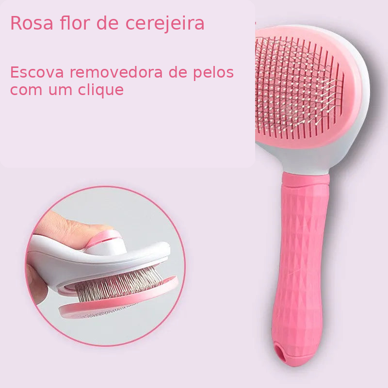 Escova Removedora de Pelos para Cães e Gatos — rosa