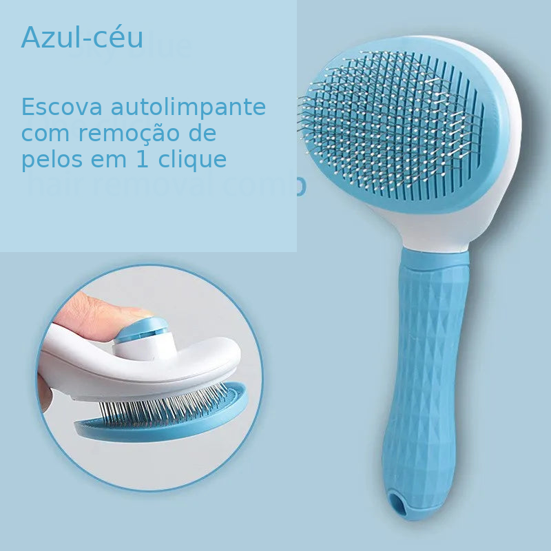 Escova Removedora de Pelos para Cães e Gatos — azul-céu