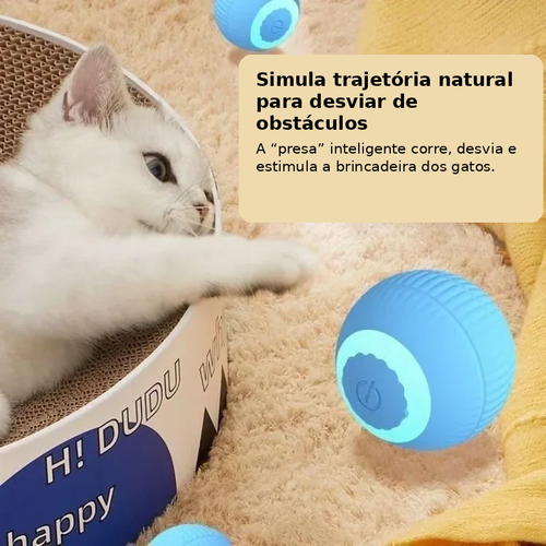 Bola Interativa Automática para Gatos — desvio de obstáculos